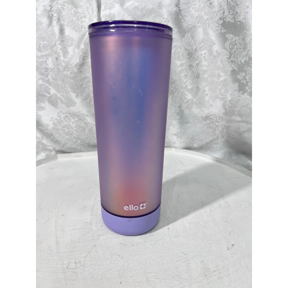 Ello 24oz Iridescent Purple Double Wall Plastic Cold Cup Tumbler with Lid